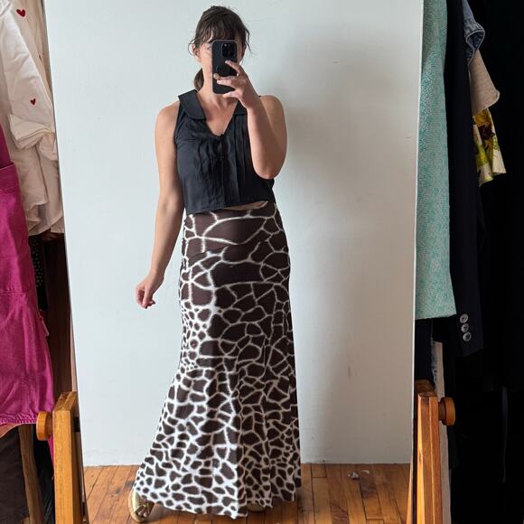 Vintage Y2K ROBERTO CAVALLI Giraffe Print Maxi Skirt - Picture 1 of 10